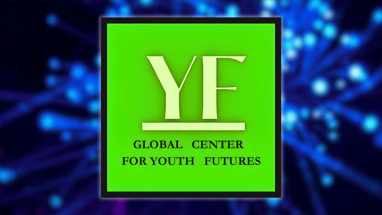 Logo of Global Center for Youth Futures with bold YF initials symbolizing empowerment, connection, and youth-driven change.