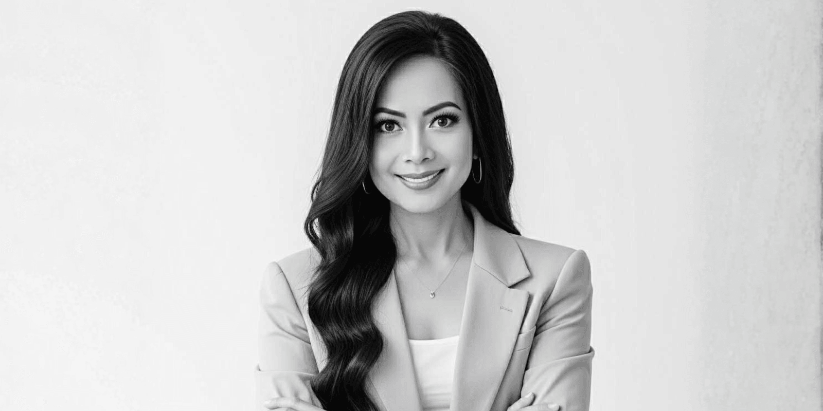 Black-and-white portrait of Liza Baliad, founder of Renew by Liz, symbolizing her journey from engineer to ethical entrepreneur.