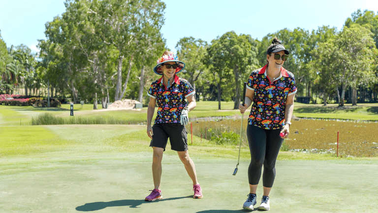 Nick Lyngcoln, founder of Birdie Kings & Queens, showcasing the brand's vibrant, performance-driven golf apparel designed to combine style, individuality, and functionality for both men and women golfers.