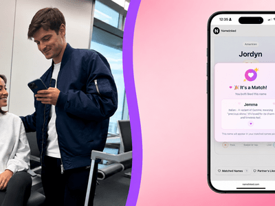 A man and woman interact while a phone displays a matching app interface.