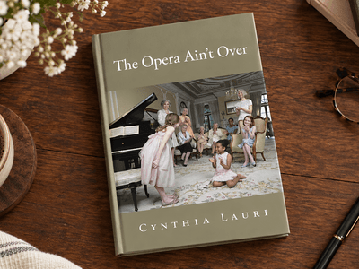 Book cover featuring a piano scene with children, titled "The Opera Ain't Over"