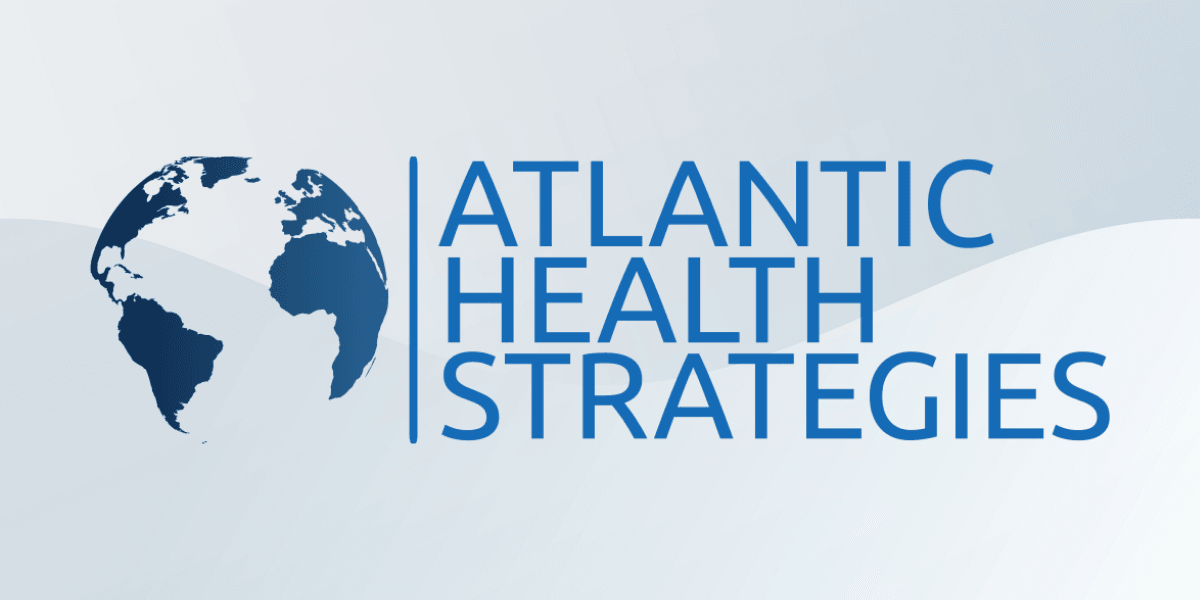 Logo of Atlantic Health Strategies featuring a globe and modern typography