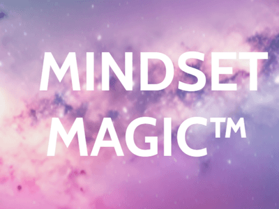 Vibrant galaxy background with the text "MINDSET MAGIC™" in bold white letters