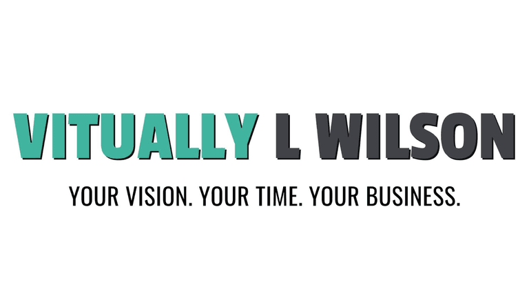 Logo of "Vitually L Wilson" with the tagline "Your Vision. Your Time. Your Business." highlighting virtual business solutions.