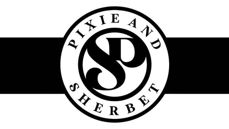 Logo of Pixie and Sherbet, an inclusive activewear brand founded by Alicia Cousins, blending sustainability, style, and empowerment.