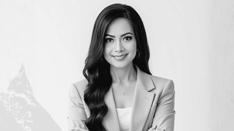 Black-and-white portrait of Liza Baliad, founder of Renew by Liz, symbolizing her journey from engineer to ethical entrepreneur.