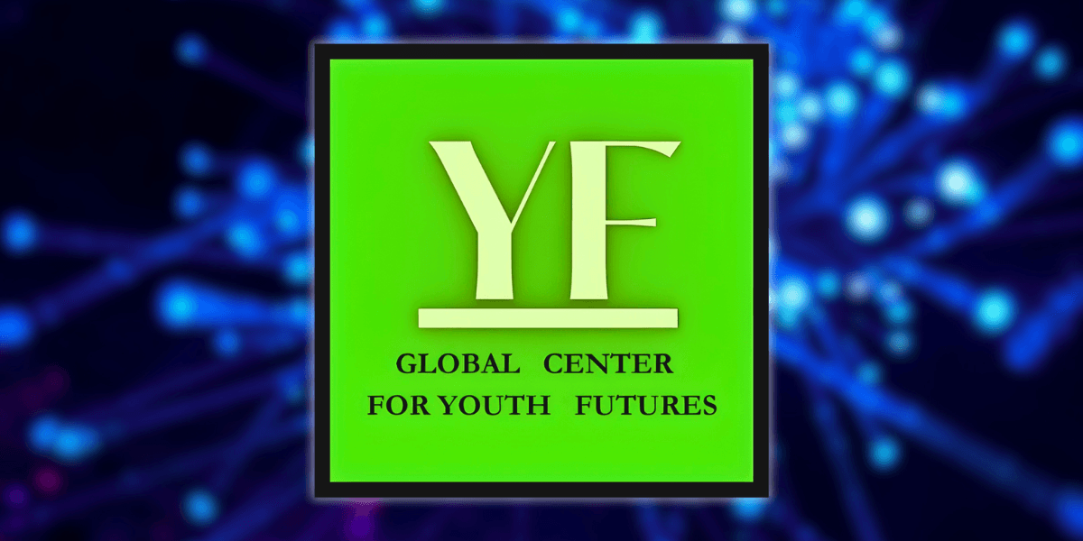 Logo of Global Center for Youth Futures with bold YF initials symbolizing empowerment, connection, and youth-driven change.
