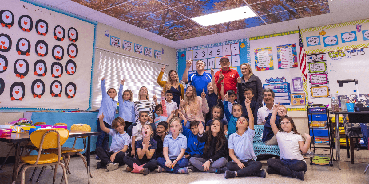 Nature In The Classroom, led by Ernesto Rodriguez, enhances learning environments with tree canopy ceiling designs that promote calm, focus, and student engagement.