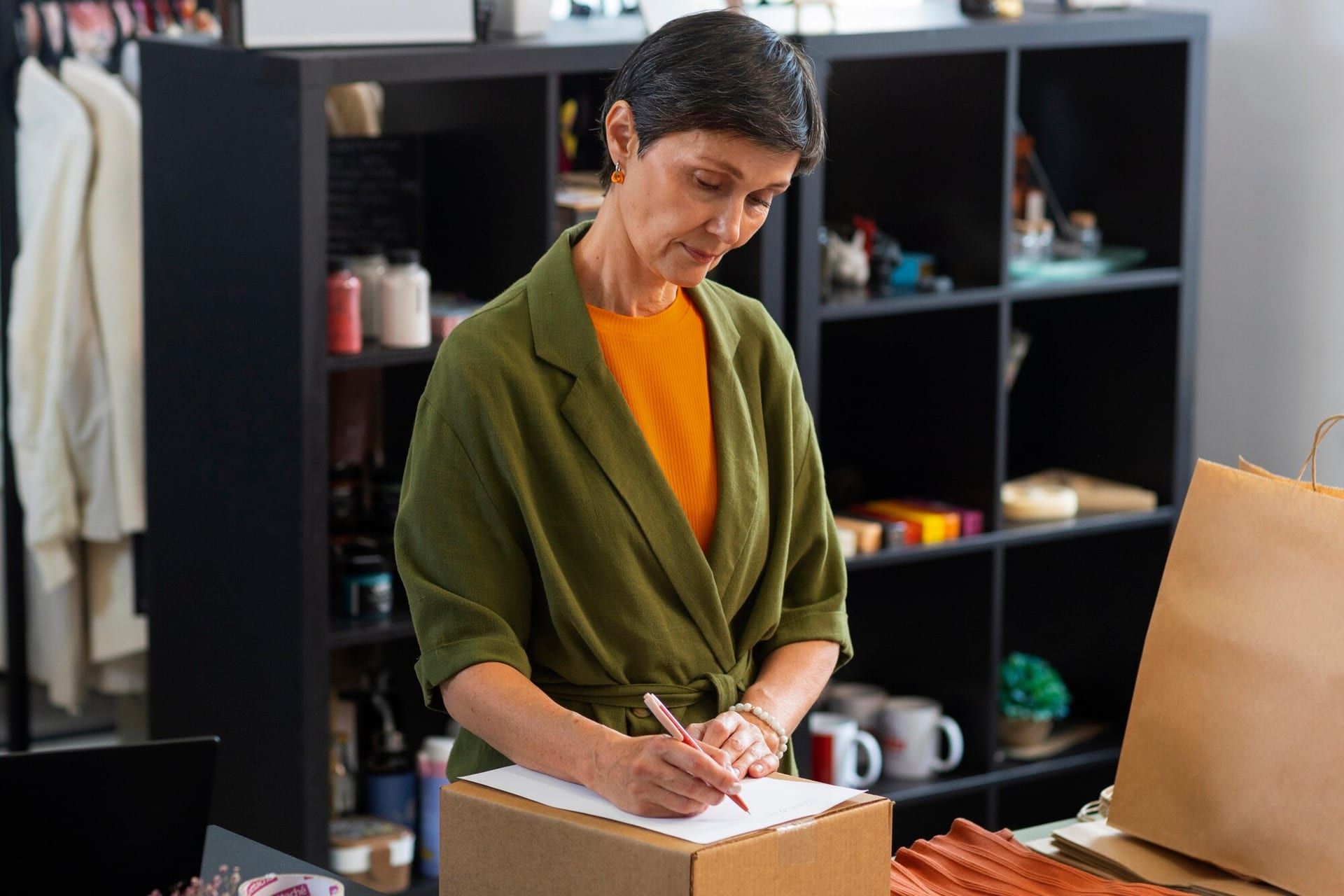 Medium Shot Woman Repairing Fashion Goods 23 2150628002