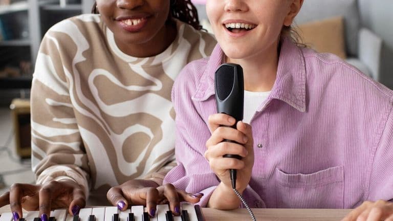 Medium Shot Woman Singing 23 2149130817