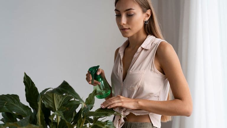 Medium Shot Woman Taking Care Plant 23 2149879875