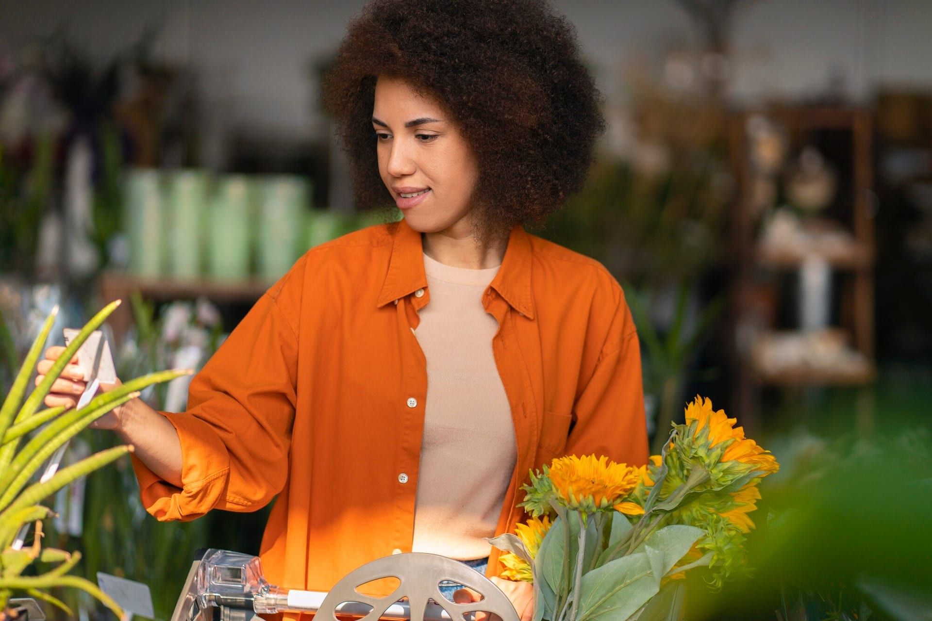 Medium Shot Woman With Beautiful Sunflowers 23 2150392040