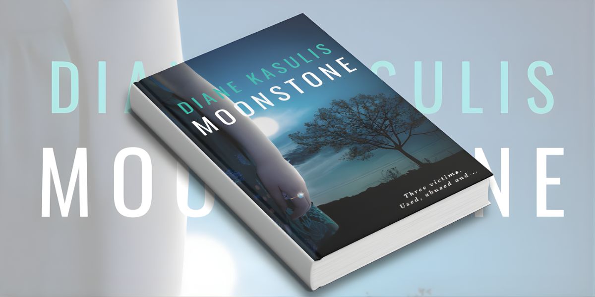 Cover of "Moonstone" by Diane Kasulis, featuring a dark, mysterious design that hints at suspense and emotional depth.