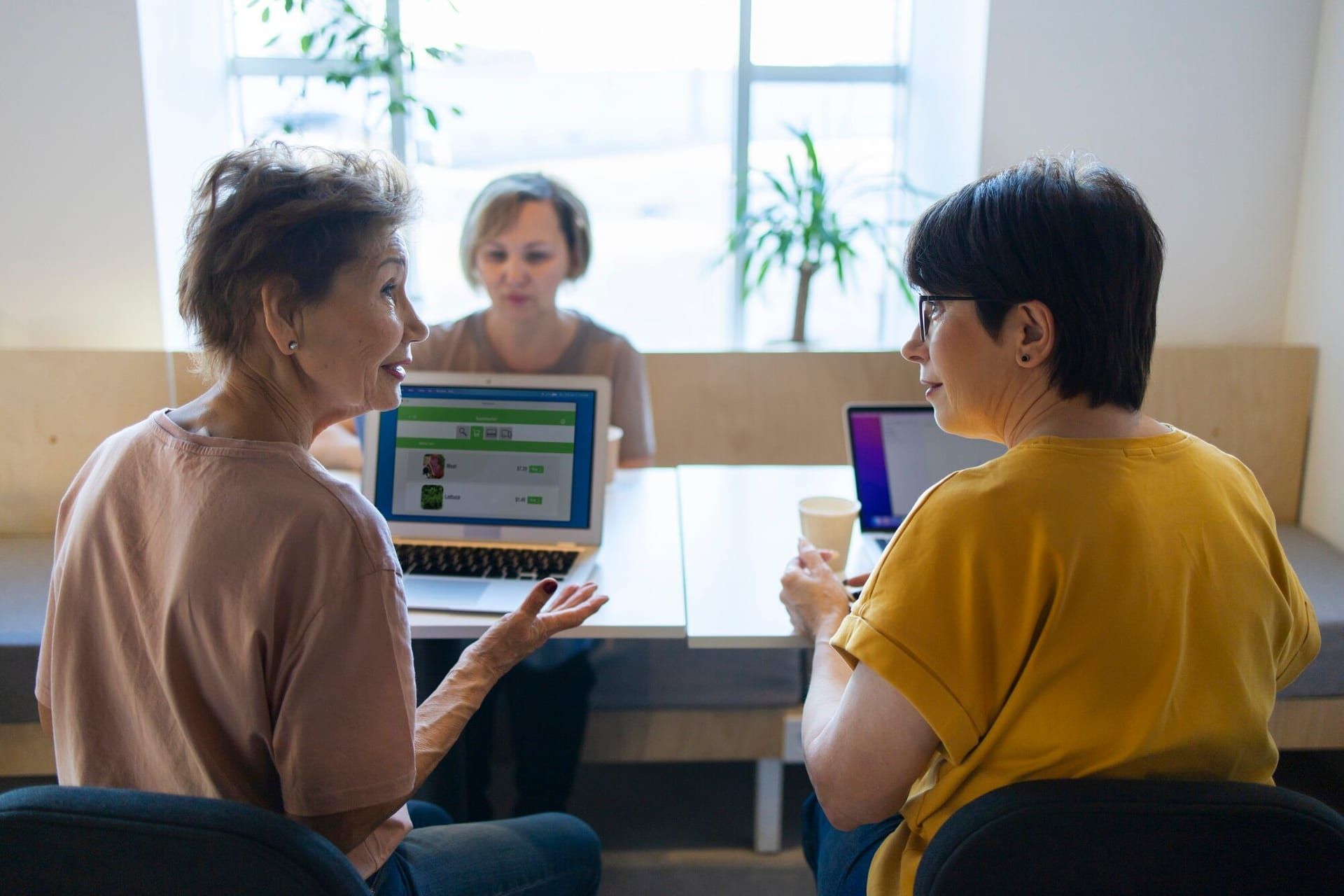 Senior Women Spending Time Together Cafe Talking Working 23 2149260275