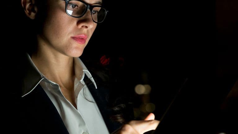 Woman Working Late Office 23 2148991375