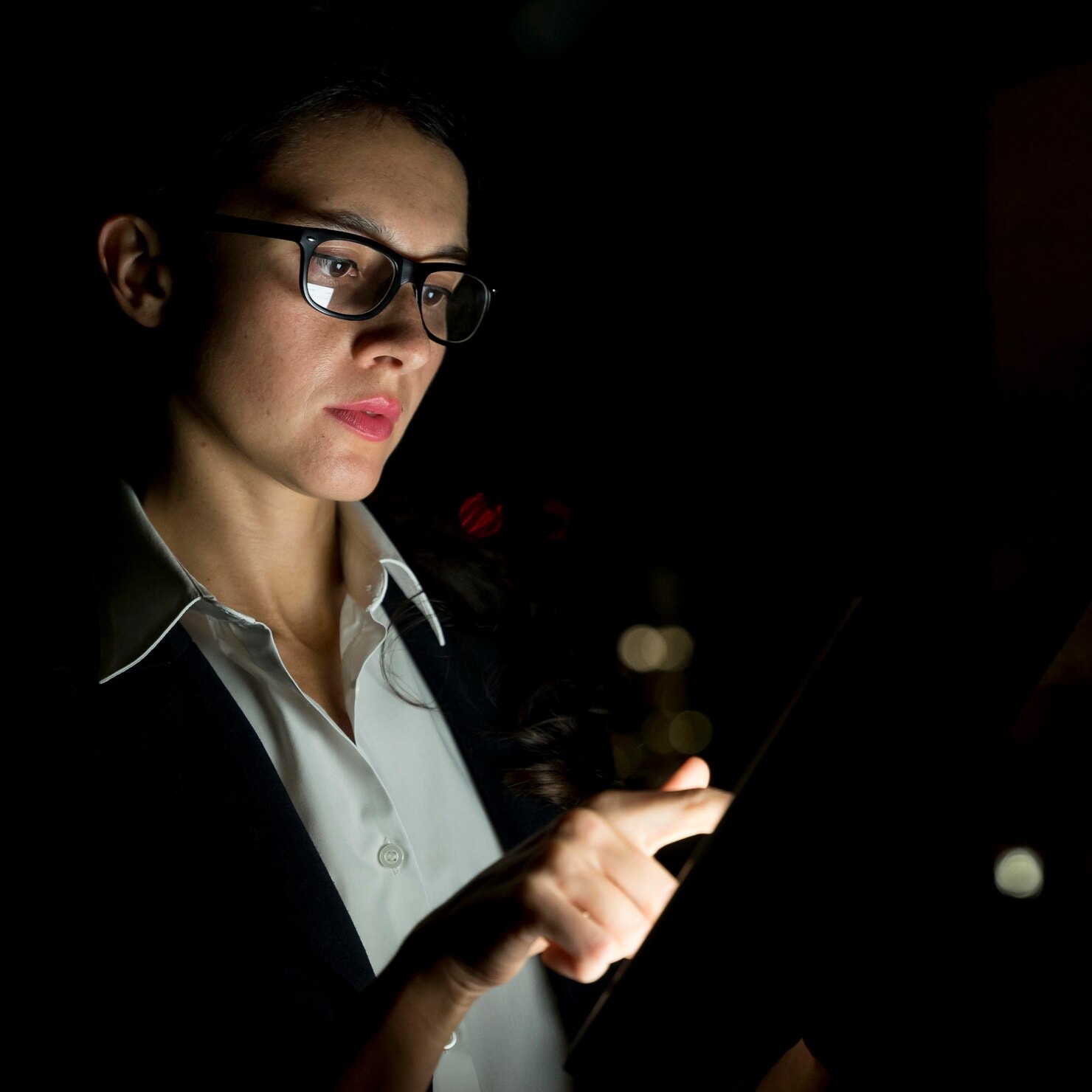 Woman Working Late Office 23 2148991375