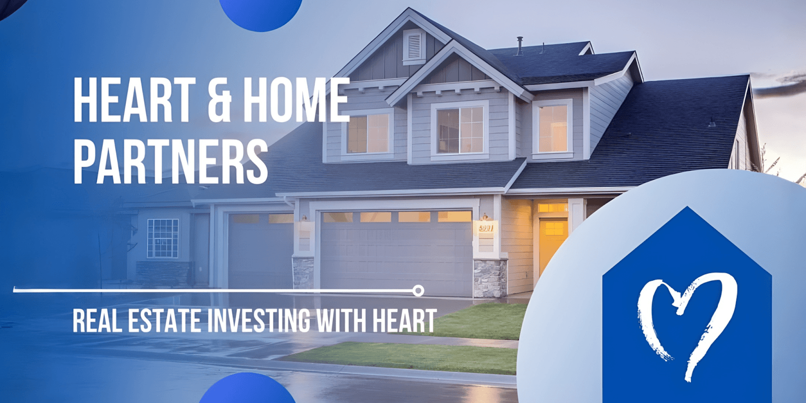 "Heart & Home Partners logo representing real estate investment, emphasizing faith-based values, home transformation, and community service."