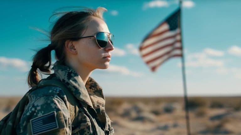 Young Woman Camouflage Smiling With Patriotism Generated By Ai 188544 25675