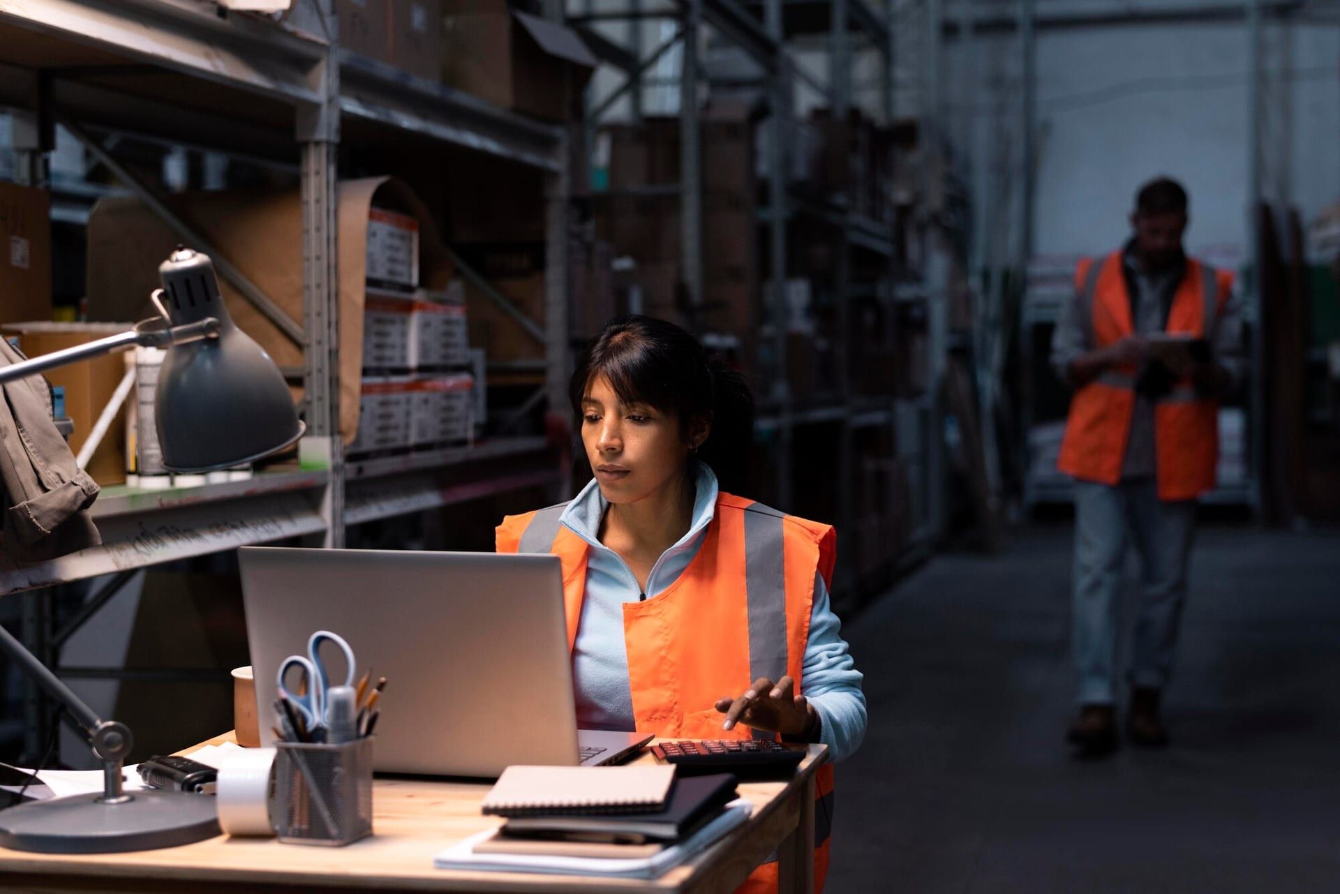 Young Woman Working Warehouse 23 2149128343