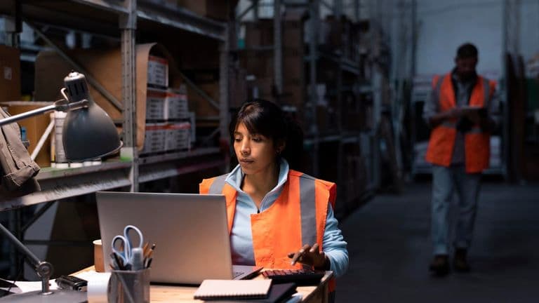 Young Woman Working Warehouse 23 2149128343